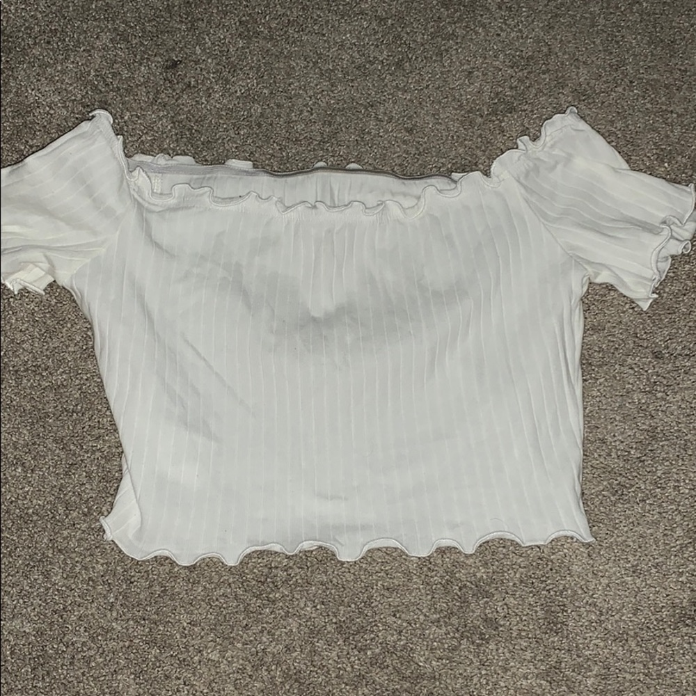 Off the shoulder white crop top